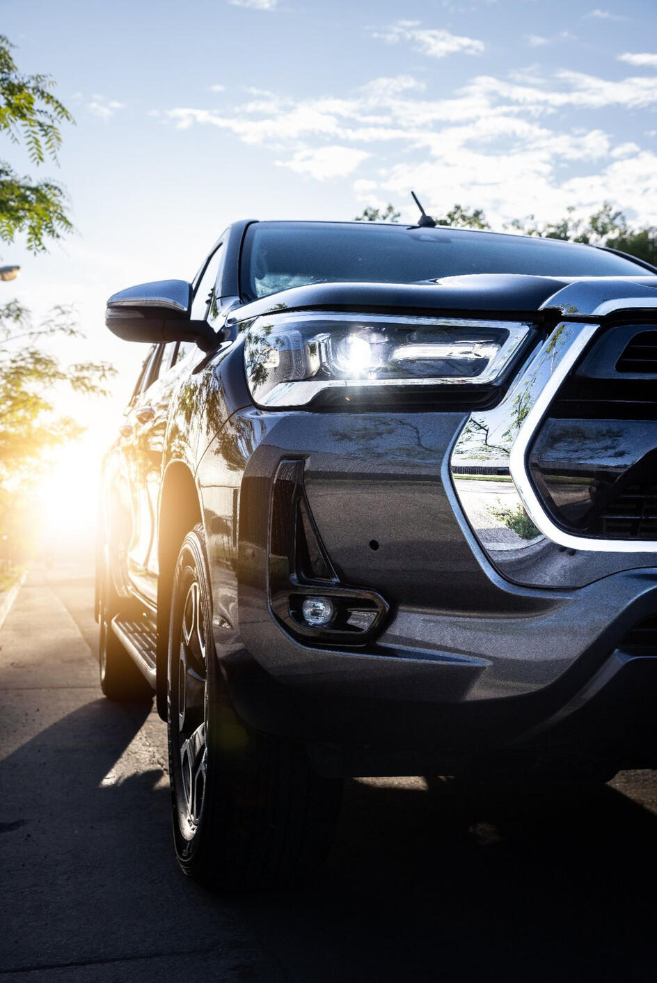 Well-maintained gray SUV with a clean glossy finish in natural light